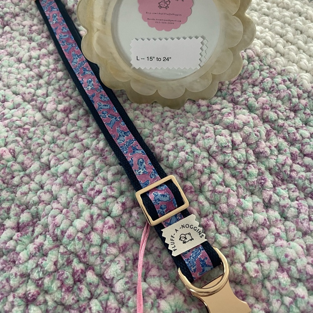Lilly Pulitzer inspired handmade Dog Collar